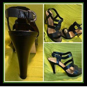 Sexy Franco Sarta black leather heels